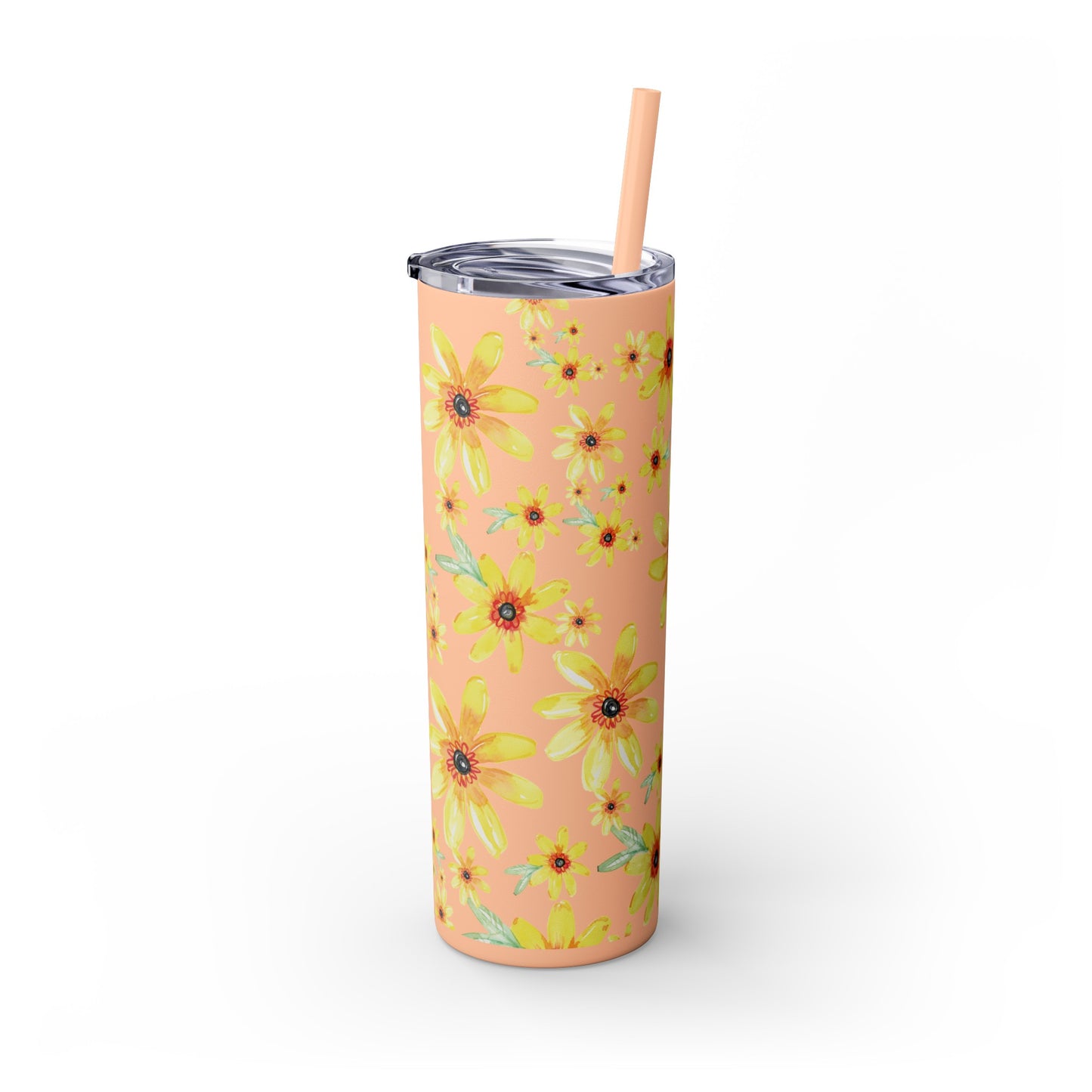 Happy Yellow Blooms Skinny Tumbler
