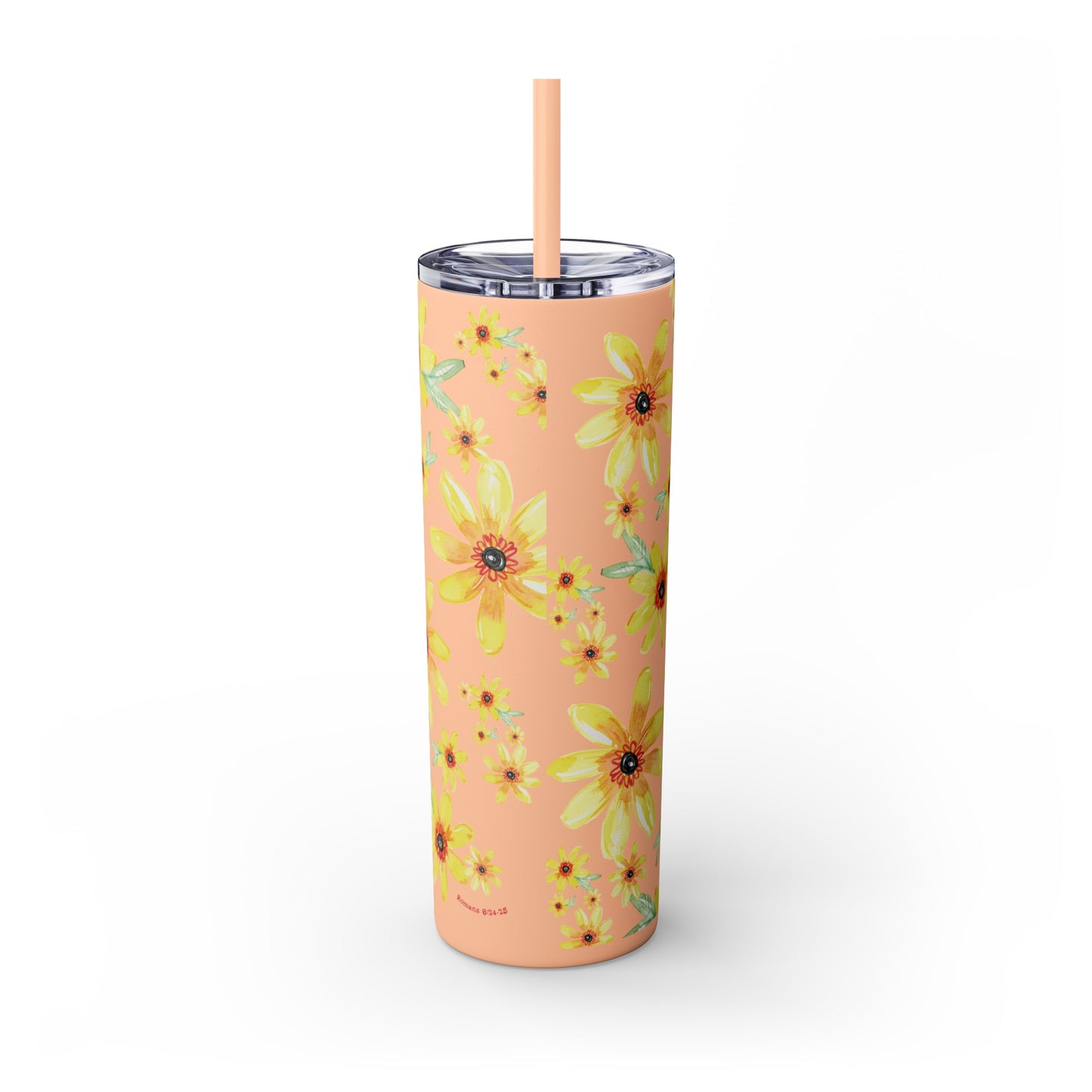 Happy Yellow Blooms Skinny Tumbler