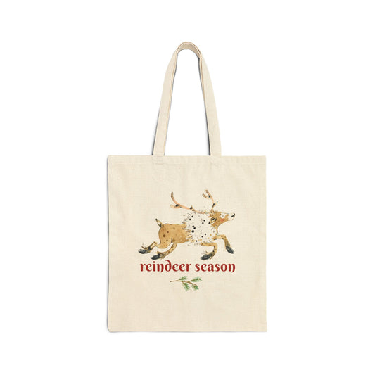 Reindeer Season Cotton Canvas Tote Bag