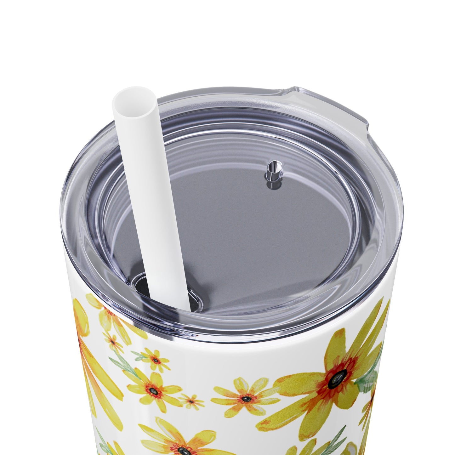 Happy Yellow Blooms Skinny Tumbler