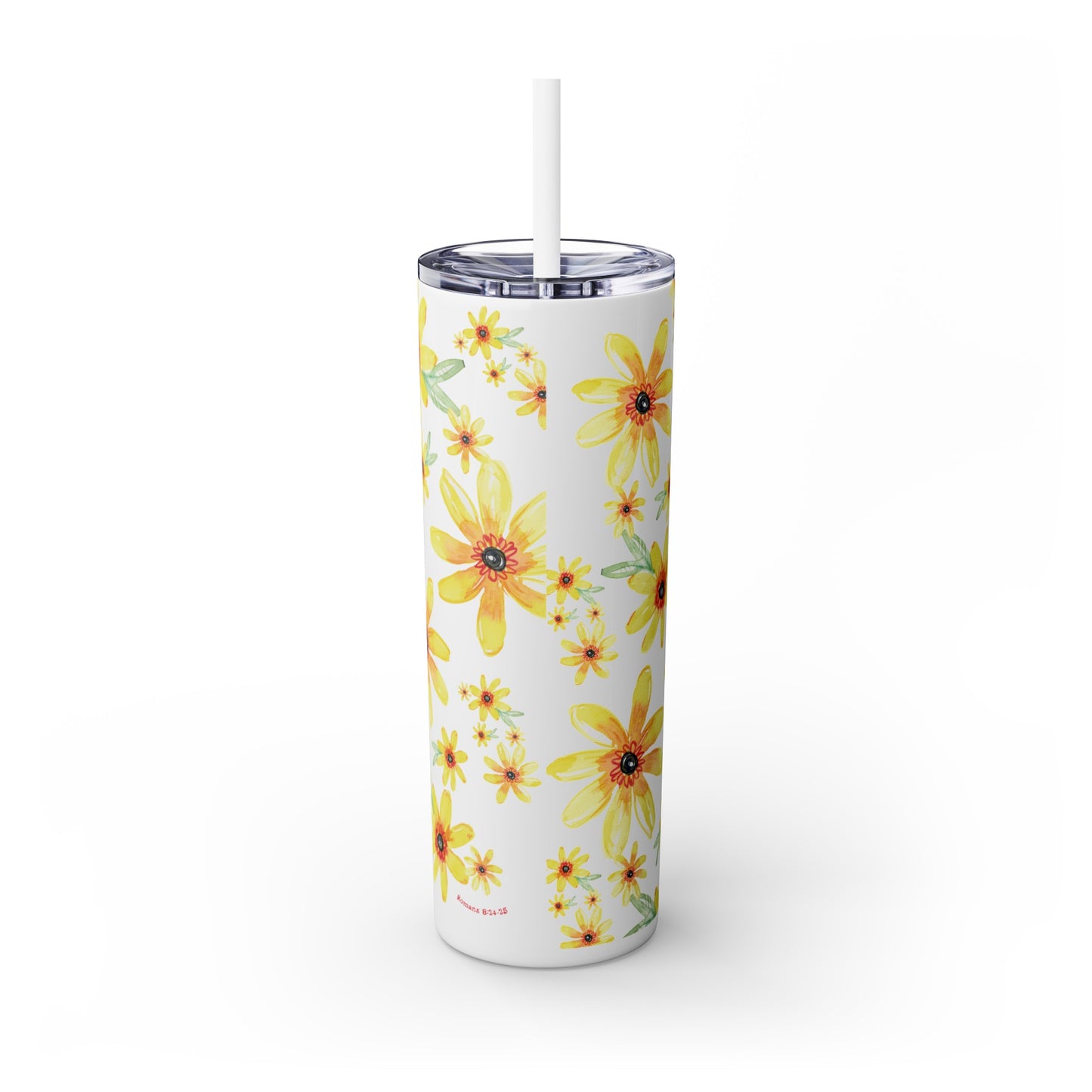 Happy Yellow Blooms Skinny Tumbler