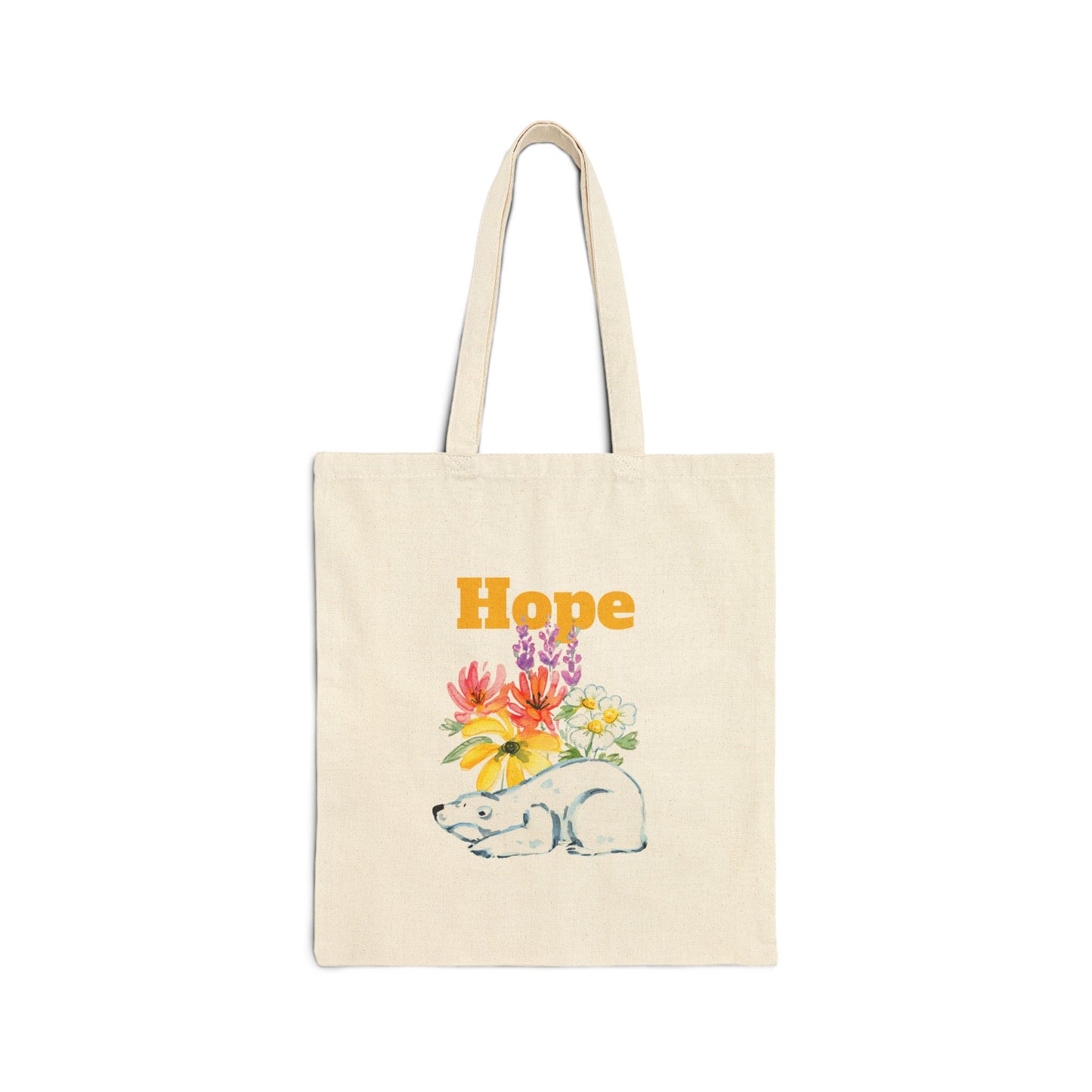 Hopeful Flowers Cotton Canvas Tote Bag