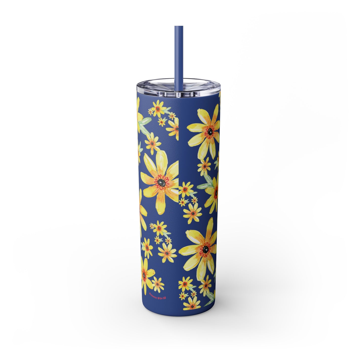 Happy Yellow Blooms Skinny Tumbler