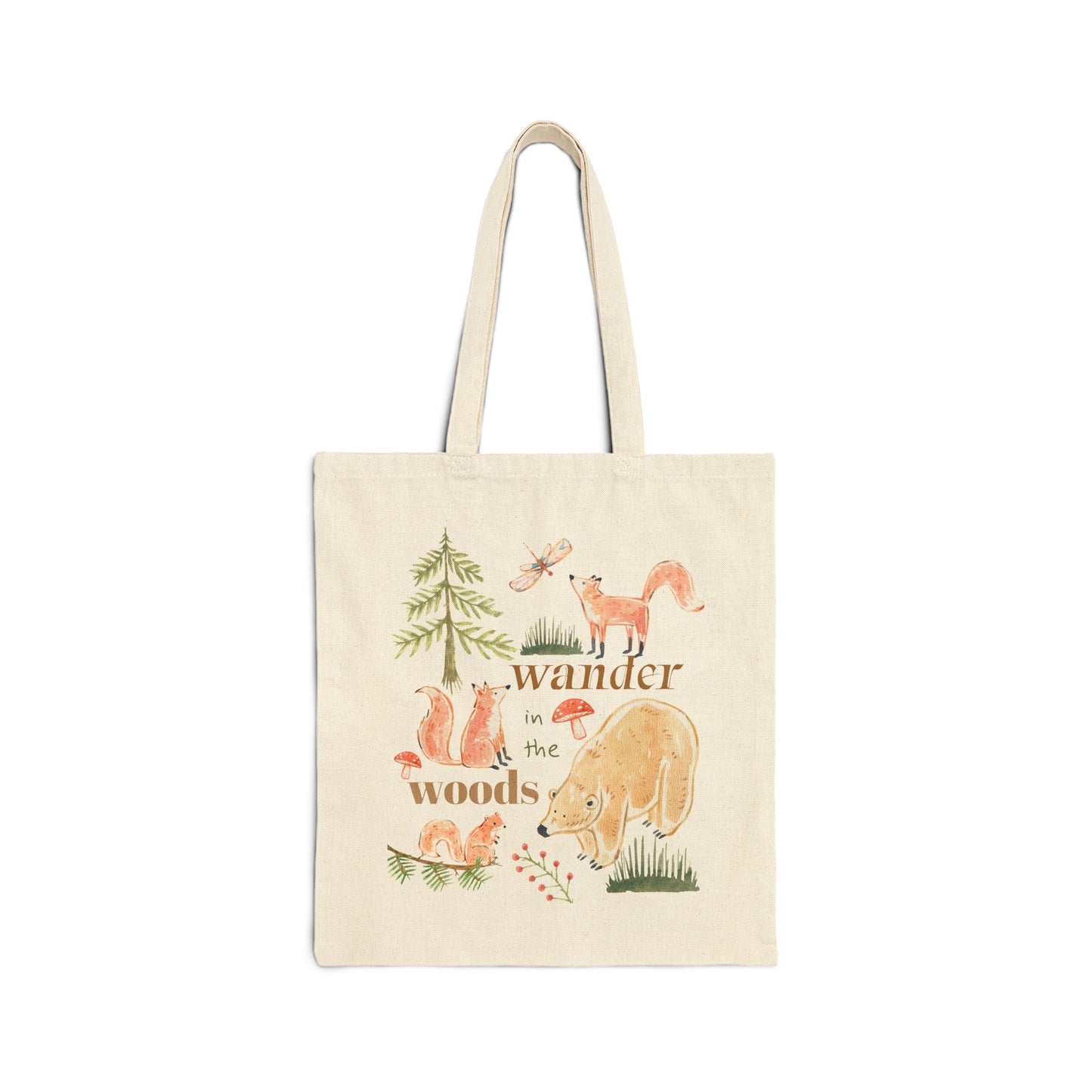 Wander in the Woods Cotton Canvas Tote Bag