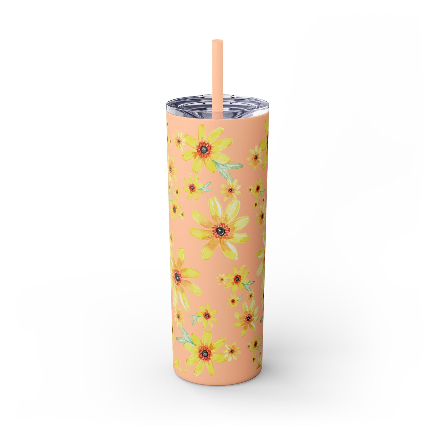Happy Yellow Blooms Skinny Tumbler