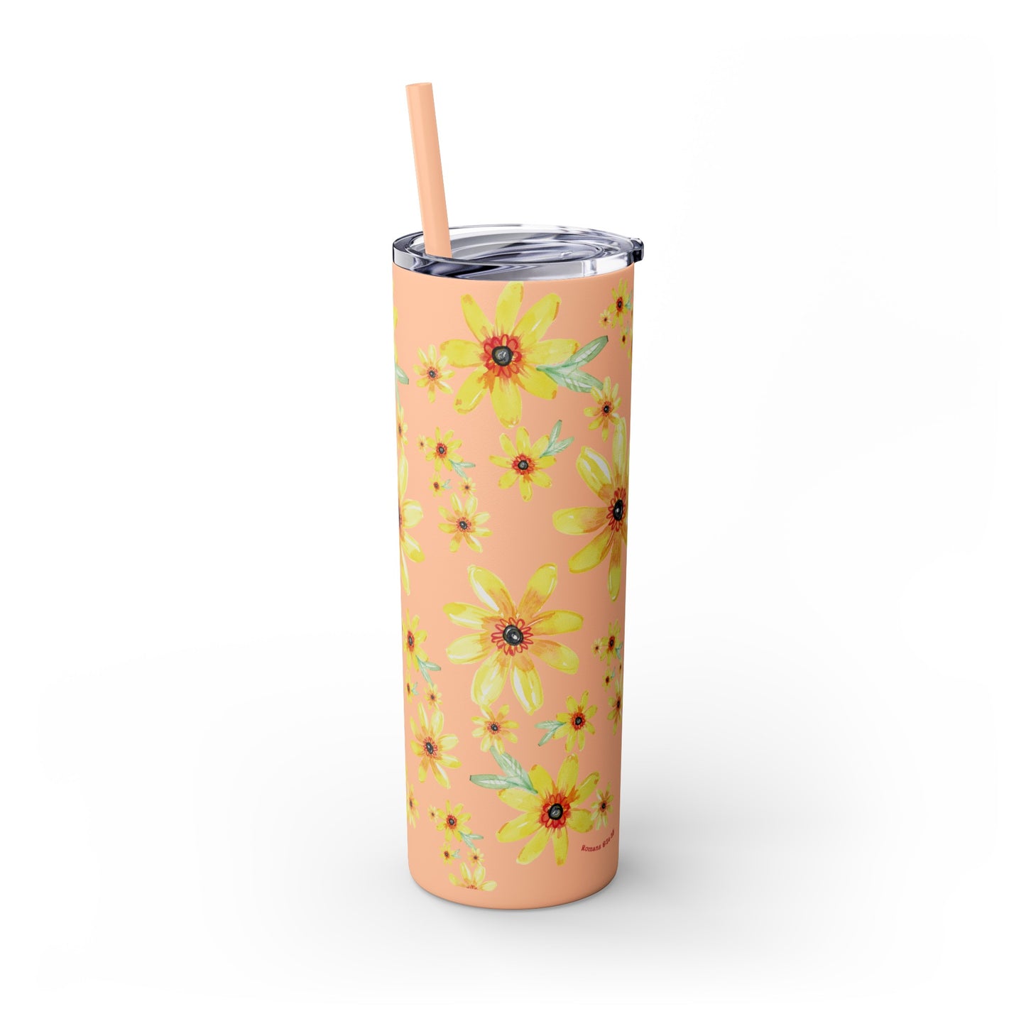 Happy Yellow Blooms Skinny Tumbler