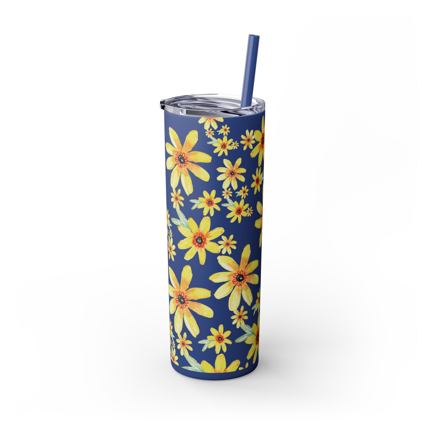Happy Yellow Blooms Skinny Tumbler