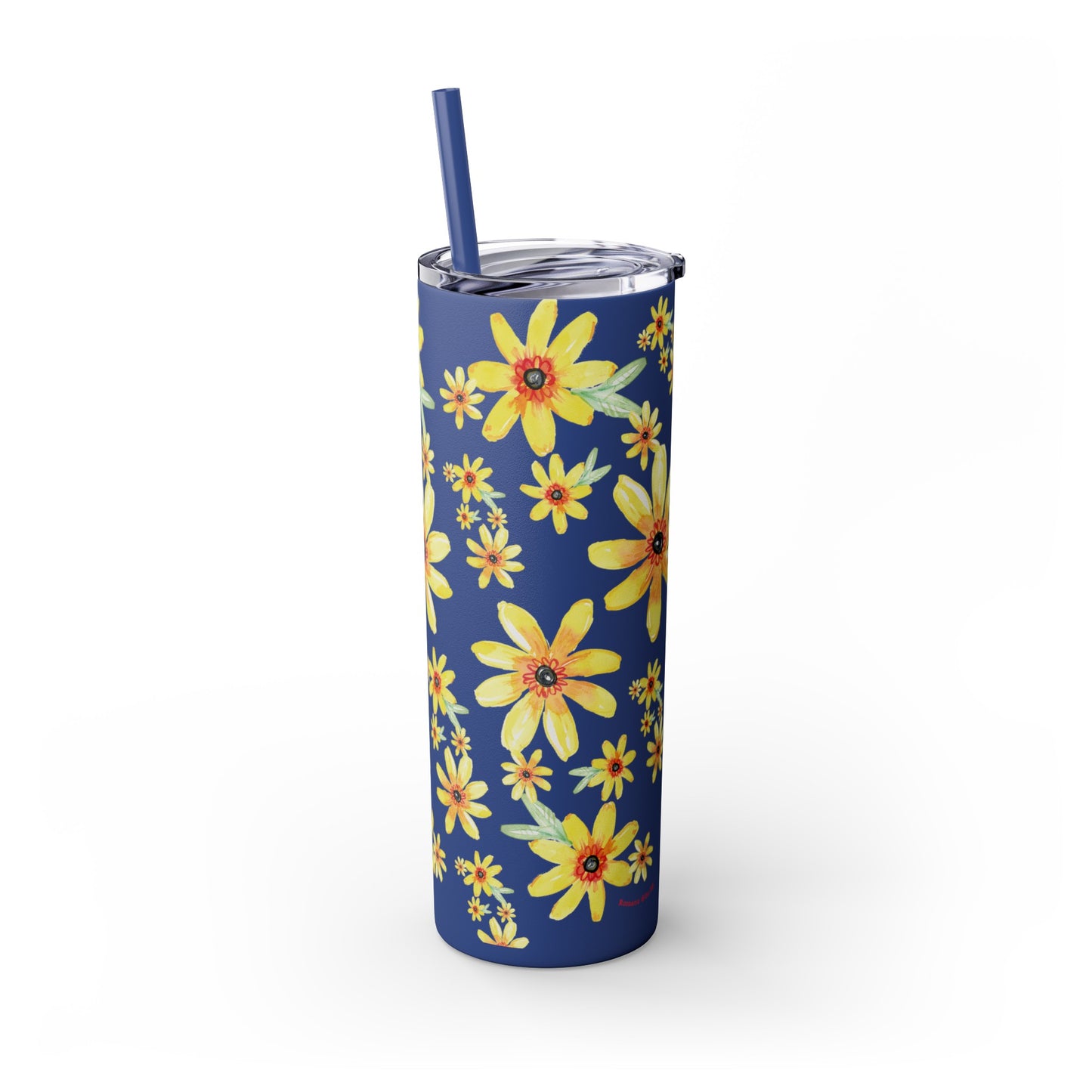 Happy Yellow Blooms Skinny Tumbler